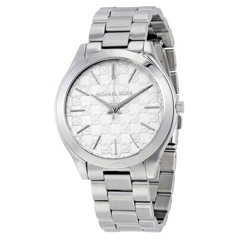 michael kors runway silver tone stainless steel chronograph glitz watch|Michael Kors slim runway.